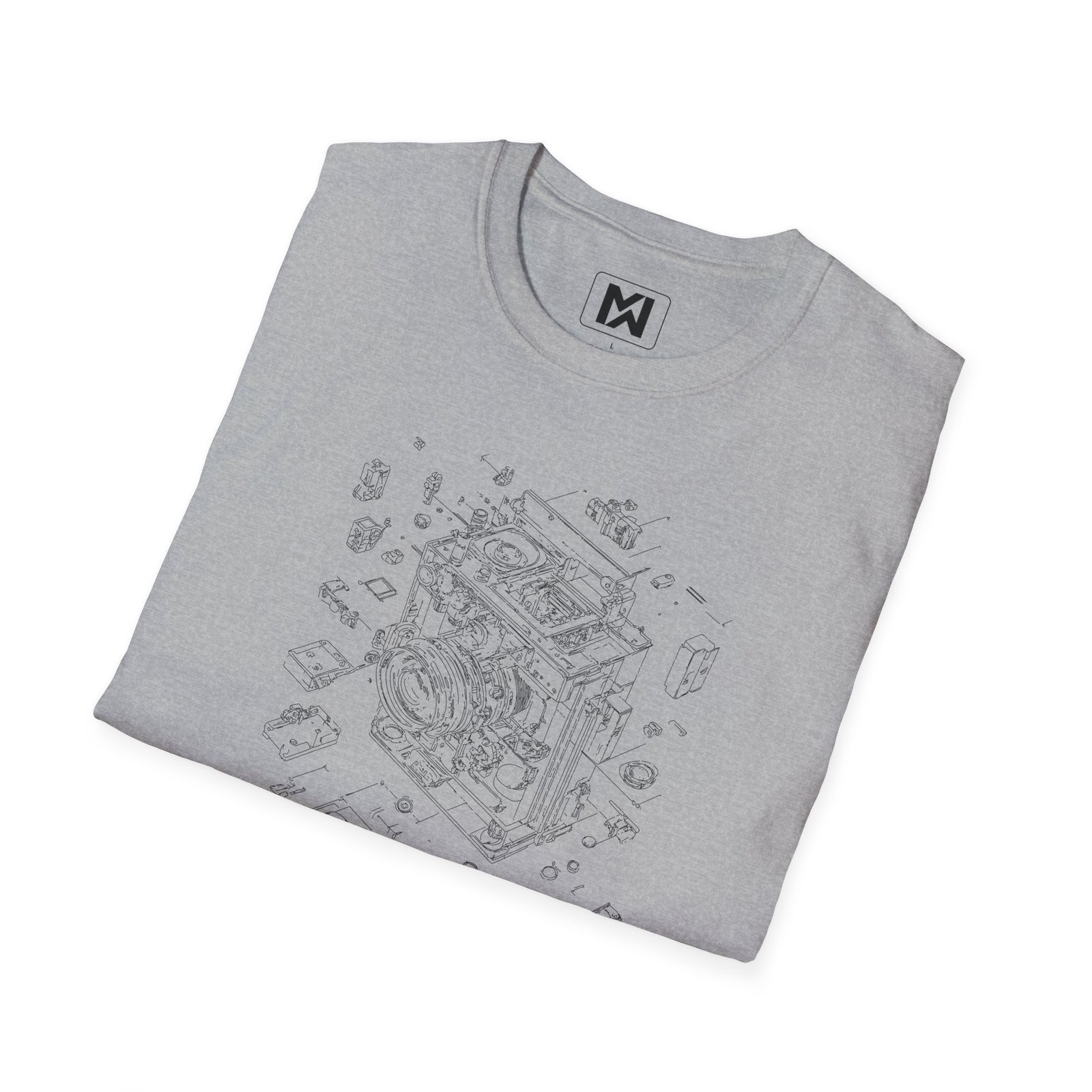 T-Shirt — Vintage Exploded Camera Blueprint Tee (Point and Shoot) - Image 22